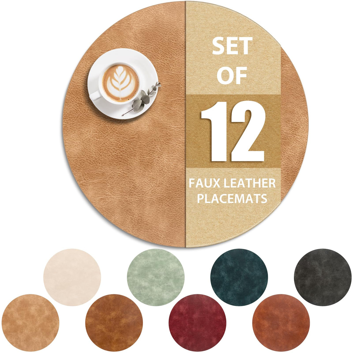ADRIMER Placemats, Heat Resistant Oval Place Mats Set of 4 Easy to Clean