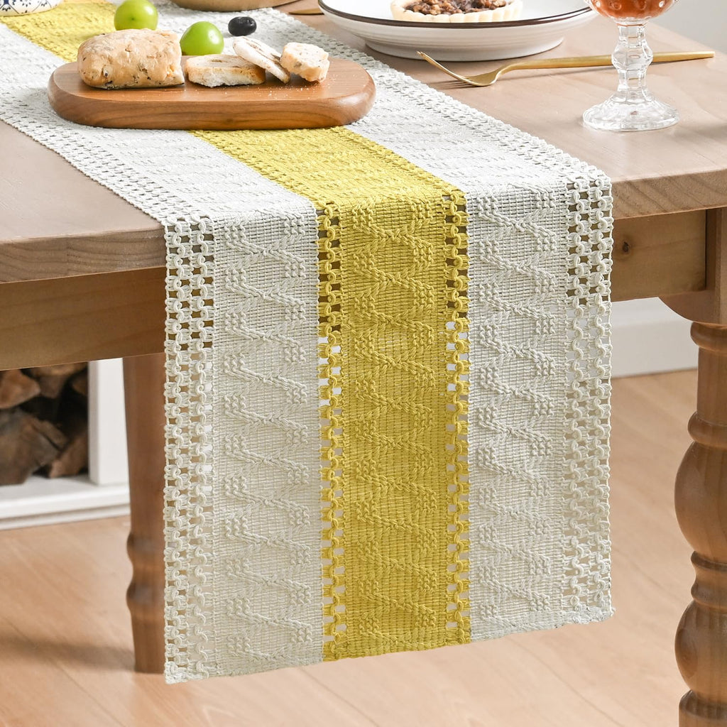 Artoid Mode Caramel Farmhouse Rustic Table Runner 12x72 Inch