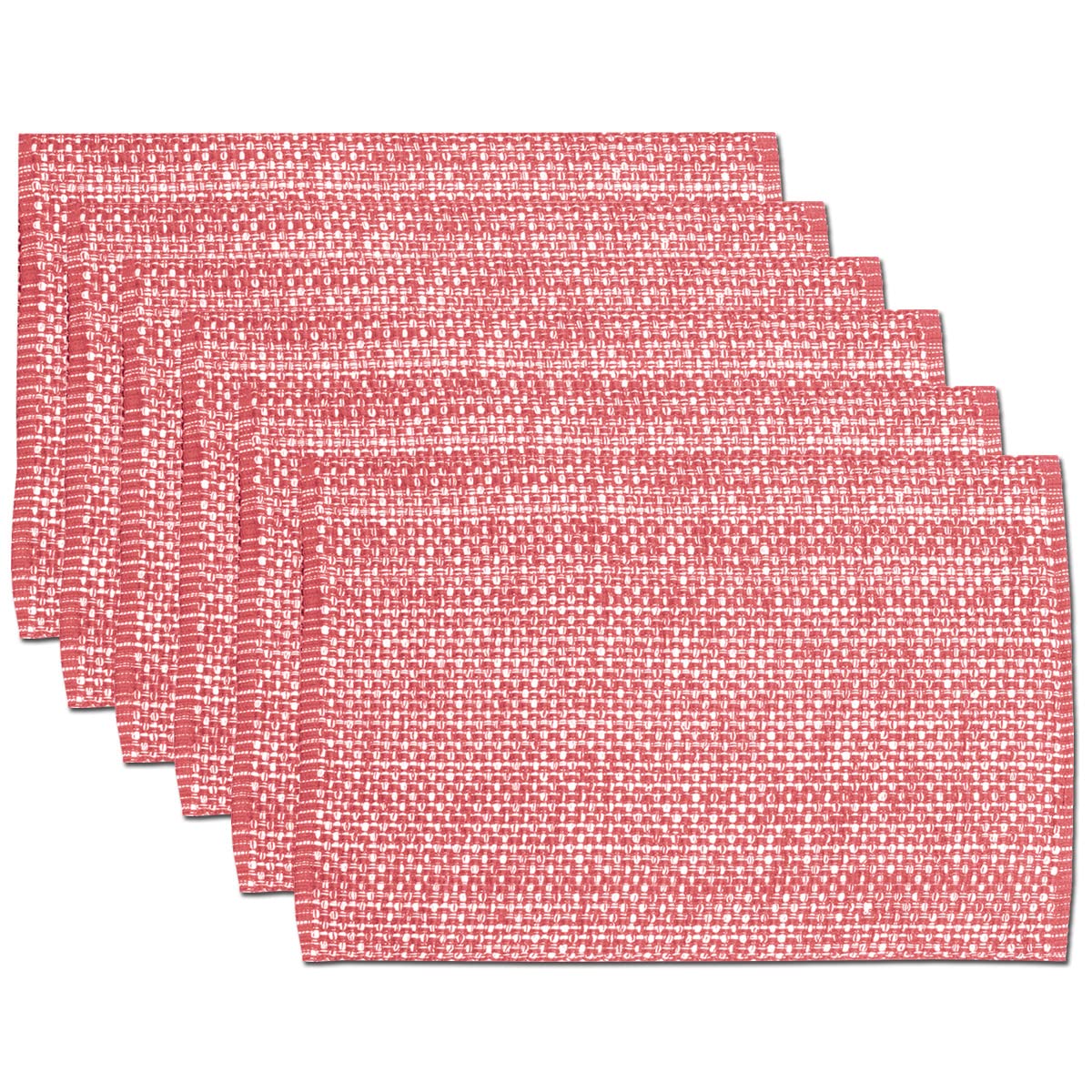 Sweet Home Collection 100% Cotton Placemats for Dining Room Rectangle Two Tone Woven Fabric 13" x 19" Soft Durable Table Mat Set, Set of 4, Eggshell