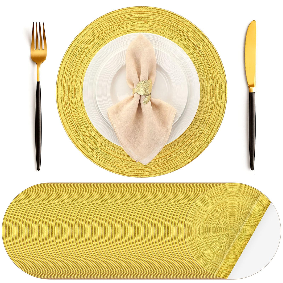 Geosar Disposable Paper Placemat Cotton Woven Look 13''