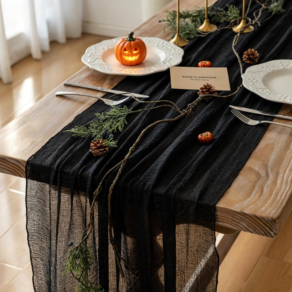 Sage Green Cheesecloth Table Runner 120 Inches Fall Party Home Decorations