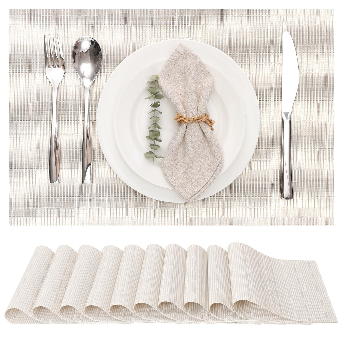 Myir JUN Orange Placemats Set of 8 for Dining Table Thanksgiving Placemats