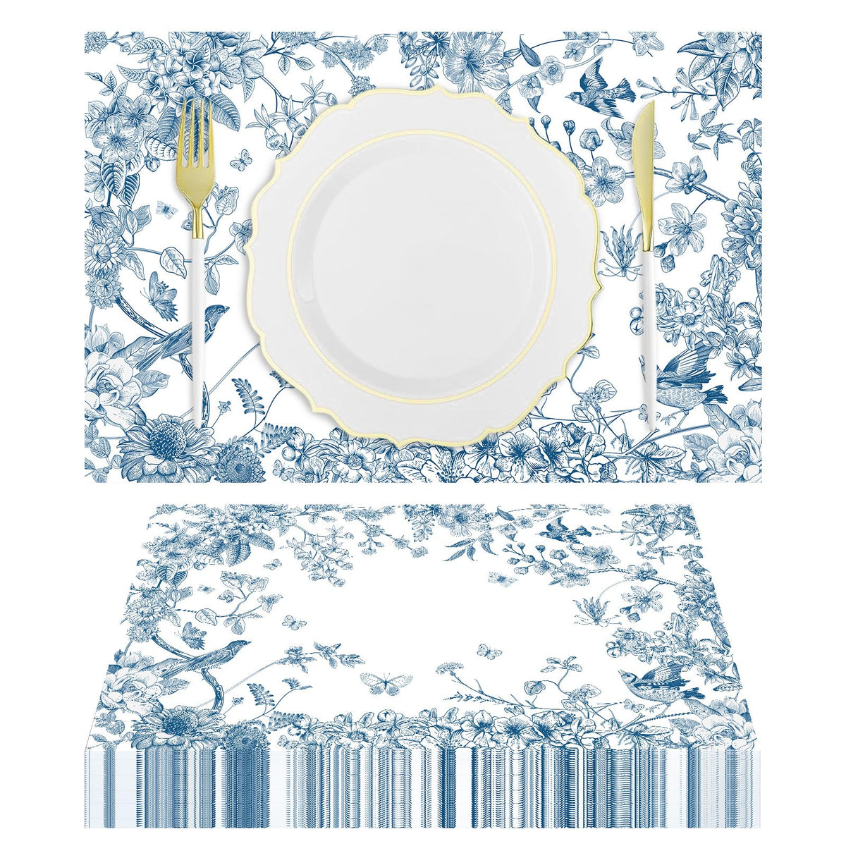 50 Pack Golden Leaves Paper Placemats Disposable Golden Polka Dots Paper Place Mats 11 x 17 Inch Vintage Paper Table Mats Party Decorative Paper for Wedding Banquet Party Home Dining Table Decor