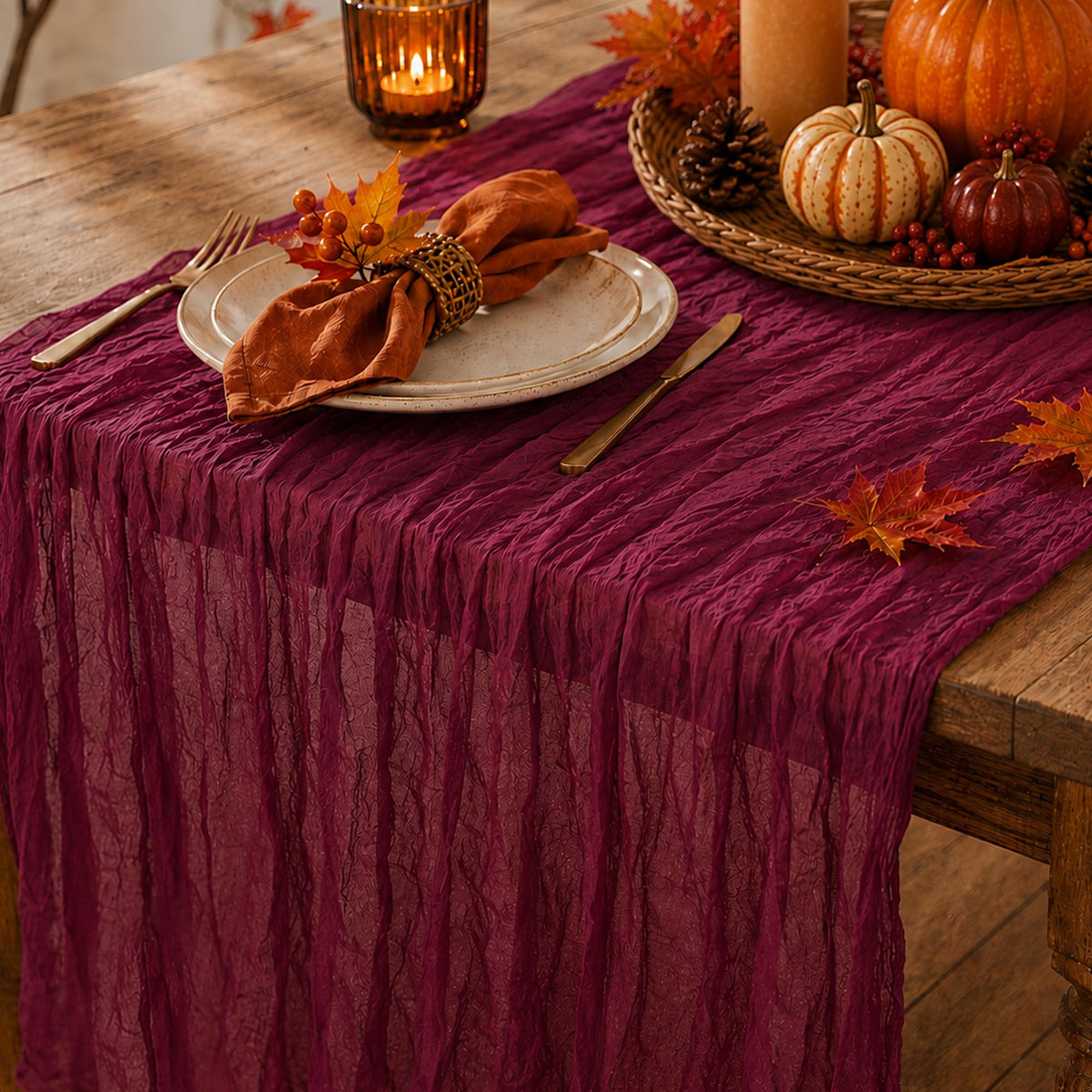 3 Pack Sage Green Cheesecloth Table Runner 120 Inch Boho Wedding Decor