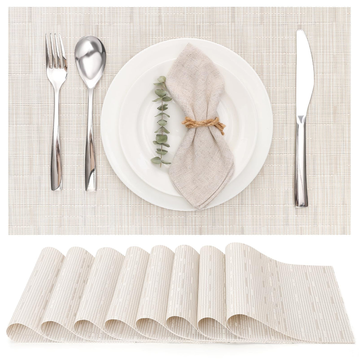Myir JUN Orange Placemats Set of 8 for Dining Table Thanksgiving Placemats