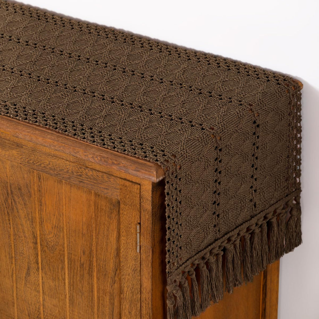 Boho Table Runner Fall Farmhouse Burlap Dining Dresser Scarf Home Decor