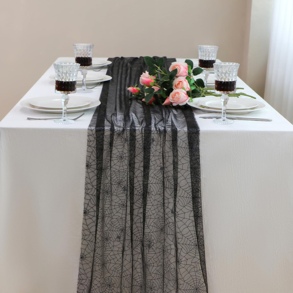 Snowkingdom 6Pcs 10 Ft Gold Table Runners, Sheer Chiffon Tulle Cheesecloth Golden Sequin Glitter Metallic Foil, Gold Party Table Decoration Centerpiece for Wedding Birthday Anniversary Christmas