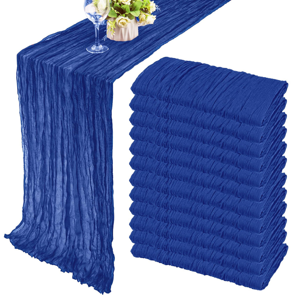 35x120 Inch Dusty Blue Cheesecloth Table Runner Boho Wedding Party Decor