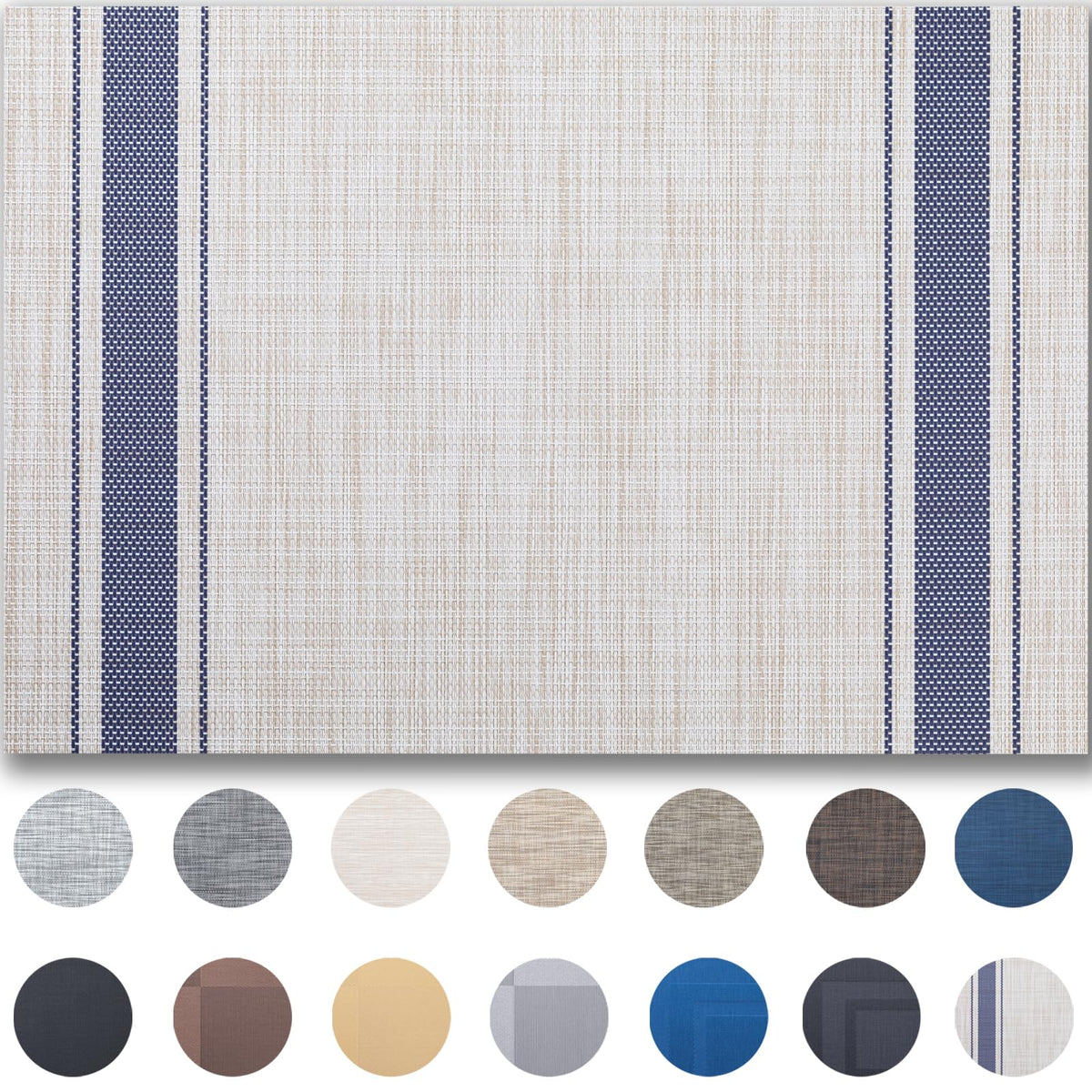 Placemats Set of 4 - Easy Clean Woven Vinyl Placemats for Dining Table, Indoor/Outdoor Place Mats, Washable PVC Table Mats（Caramel）