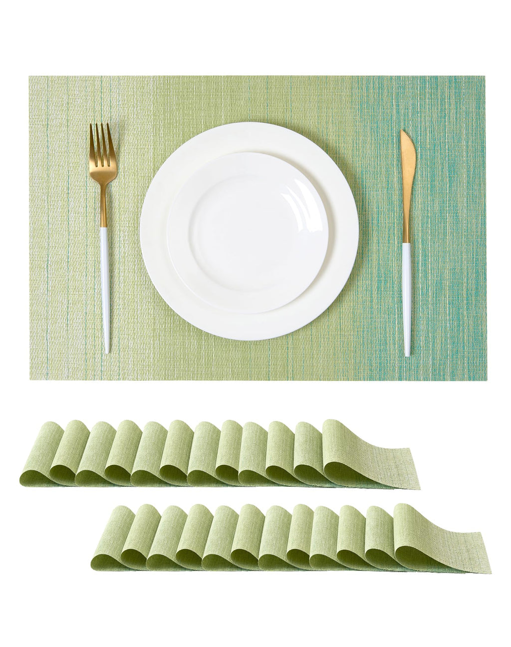 Leetaltree Beige Placemats Set of 4 - Heat-Resistant, Non-Slip Table Mats, Washable Woven Vinyl for Indoor & Outdoor Dining