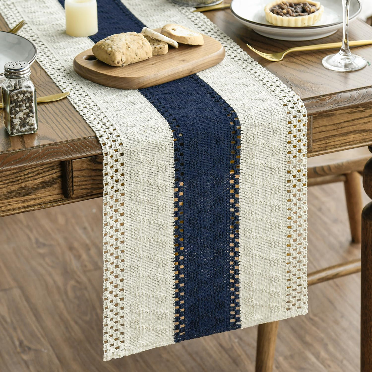 Artoid Mode Dark Grey Farmhouse Rustic Table Runner 12x72 Inch