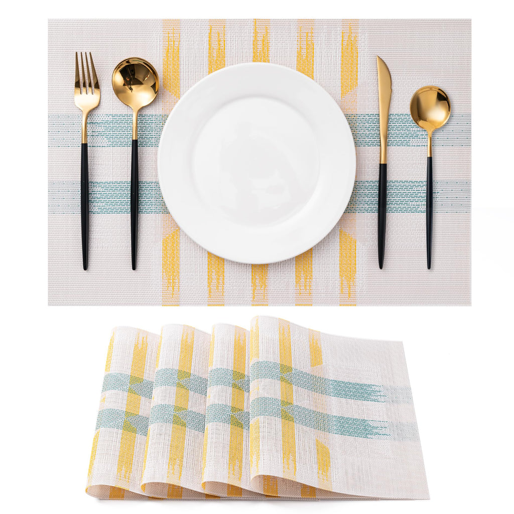 Placemats Set of 4 Washable Indoor(Beige)