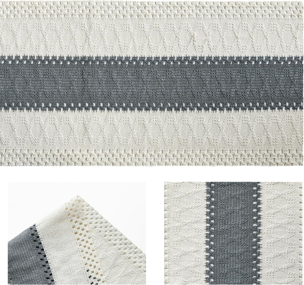 Artoid Mode Dark Grey Farmhouse Rustic Table Runner 12x72 Inch
