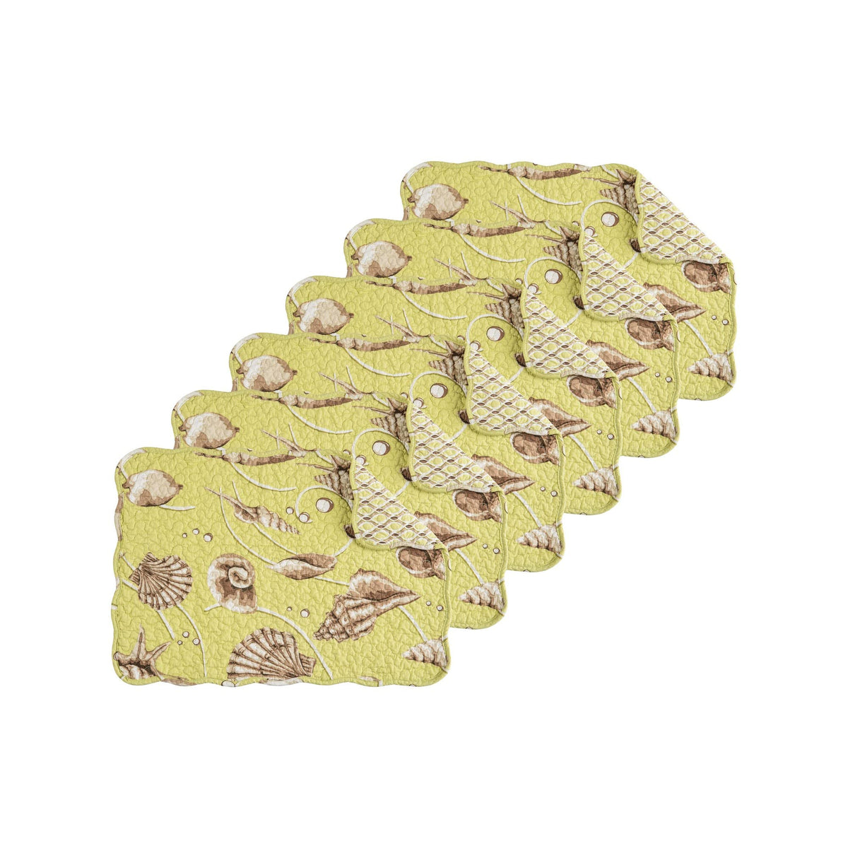 Bailey Vintage Quilted 100% Cotton Set of 6 Placemats 13" x 19"