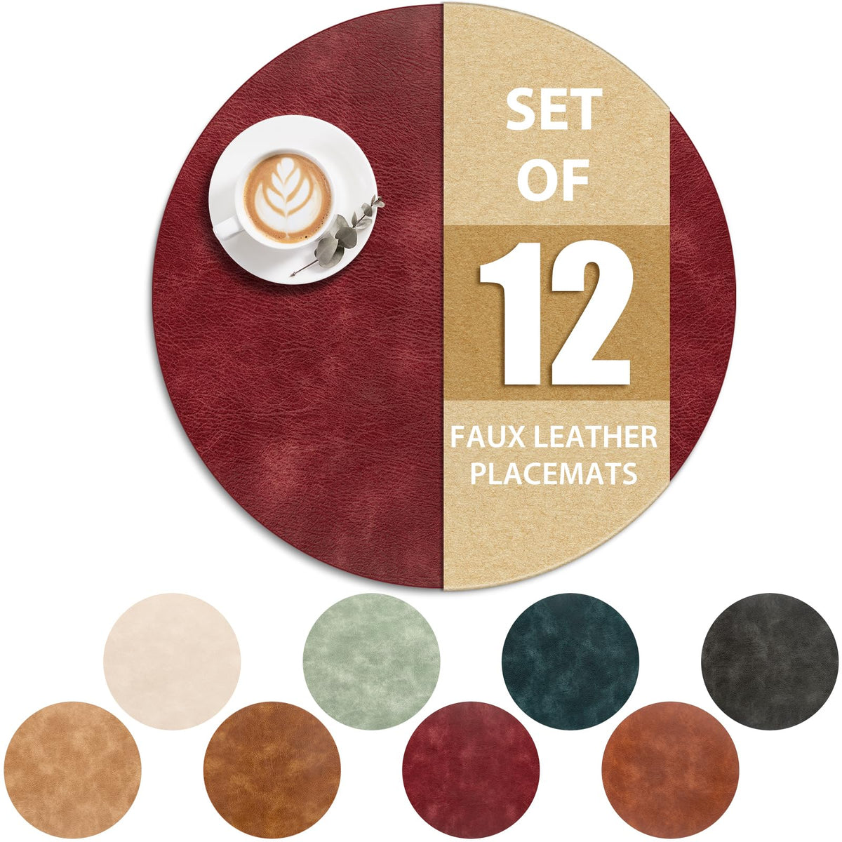 ADRIMER Placemats, Heat Resistant Oval Place Mats Set of 4 Easy to Clean