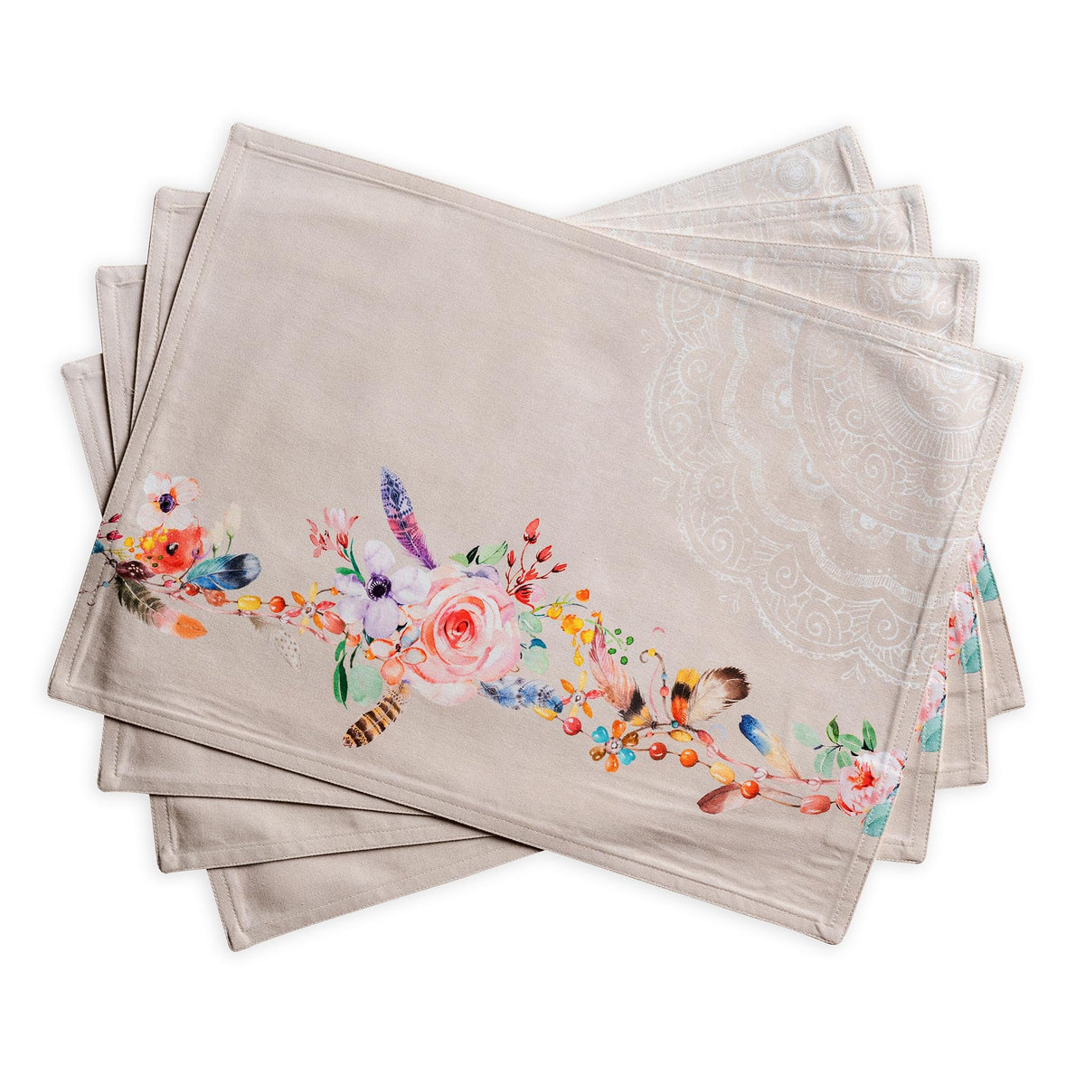 Maison d' Hermine Placemats Set of 4 Reusable 100% Cotton (13"x19")