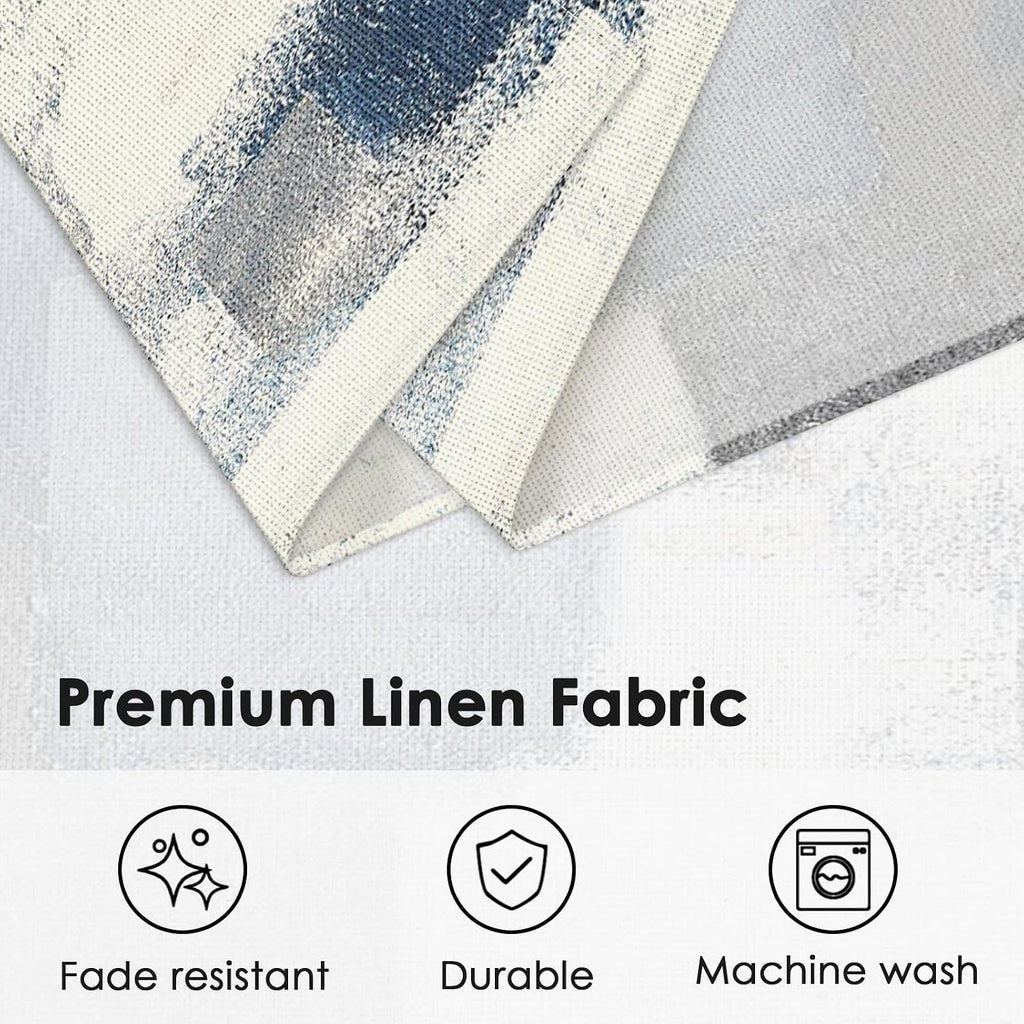 Emvency Farmhouse Placemats Set of 4, 12x18 Inch, Abstract Blue Grey