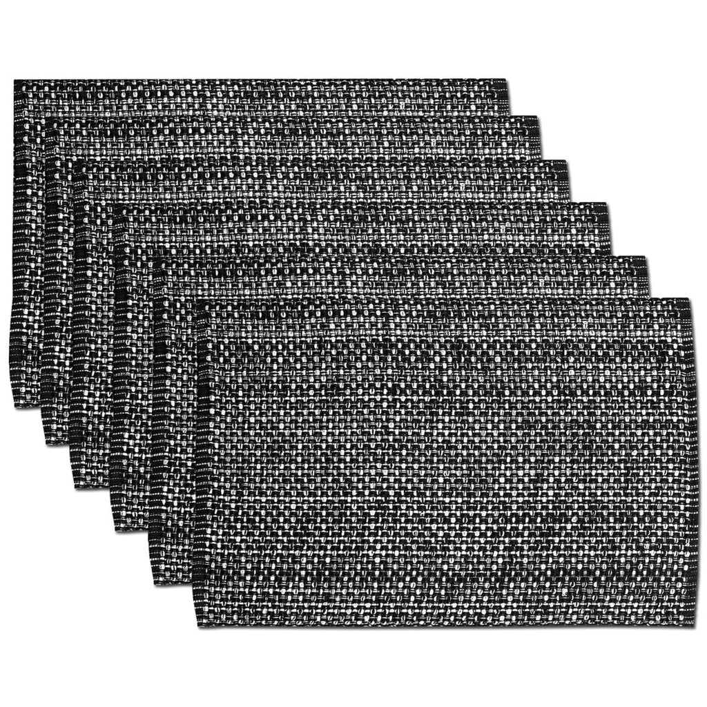Sweet Home Collection 100% Cotton Placemats for Dining Room Rectangle Two Tone Woven Fabric 13" x 19" Soft Durable Table Mat Set, Set of 4, Eggshell