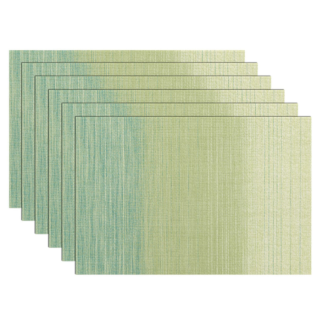SHACOS Teal Blue Woven Placemats Set of 6 Place Mats for Dining Table