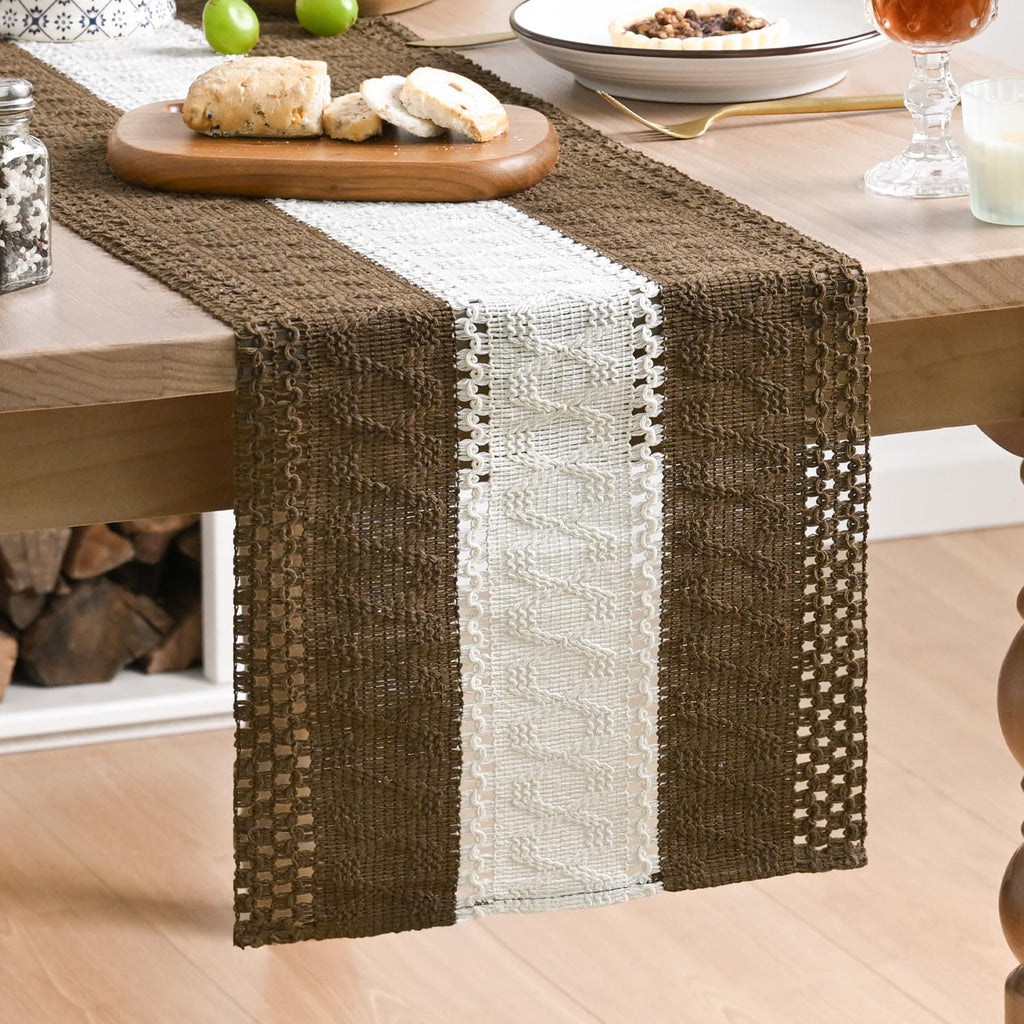 Artoid Mode Dark Grey Farmhouse Rustic Table Runner 12x72 Inch
