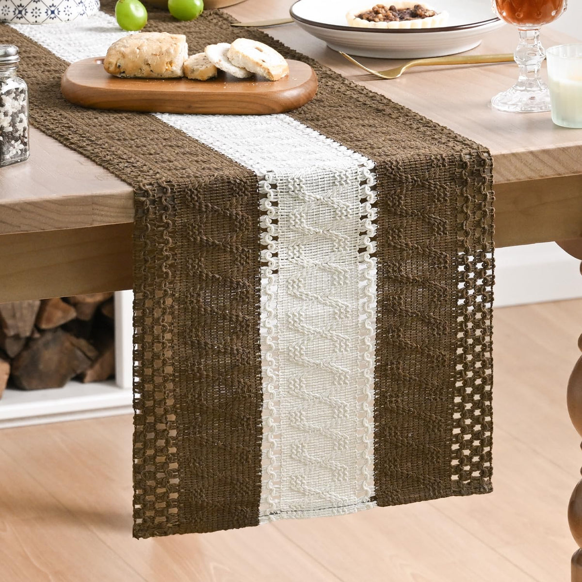 Artoid Mode Dark Grey Farmhouse Rustic Table Runner 12x72 Inch