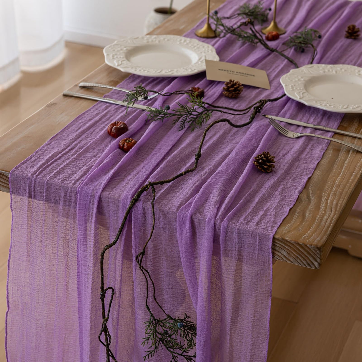 Sage Green Cheesecloth Table Runner 120 Inches Fall Party Home Decorations