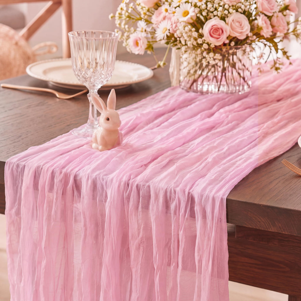 3 Pack Sage Green Cheesecloth Table Runner 120 Inch Boho Wedding Decor