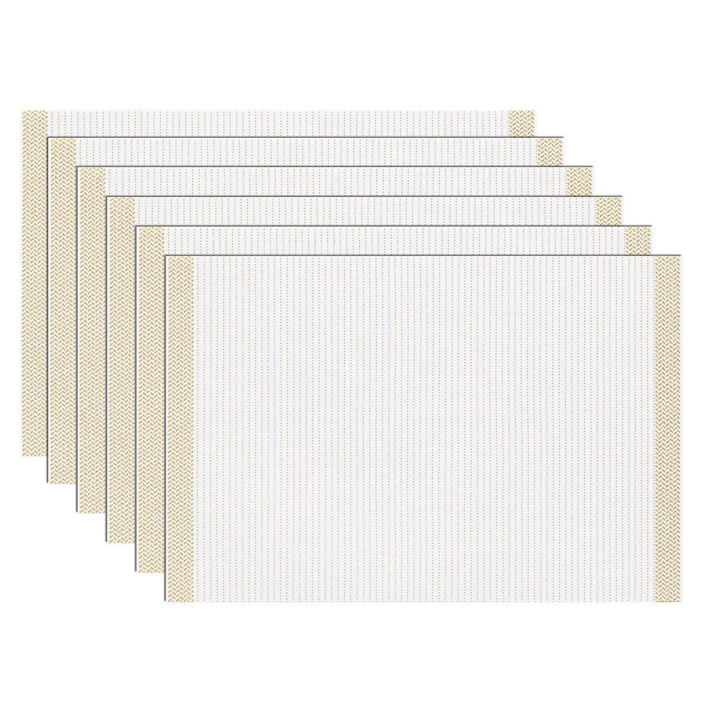 SHACOS Teal Blue Woven Placemats Set of 6 Place Mats for Dining Table