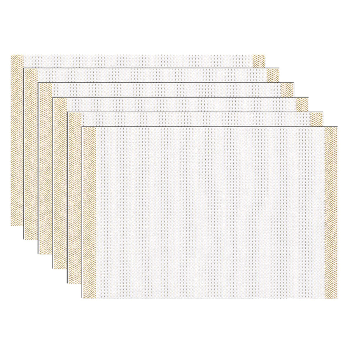 SHACOS Teal Blue Woven Placemats Set of 6 Place Mats for Dining Table
