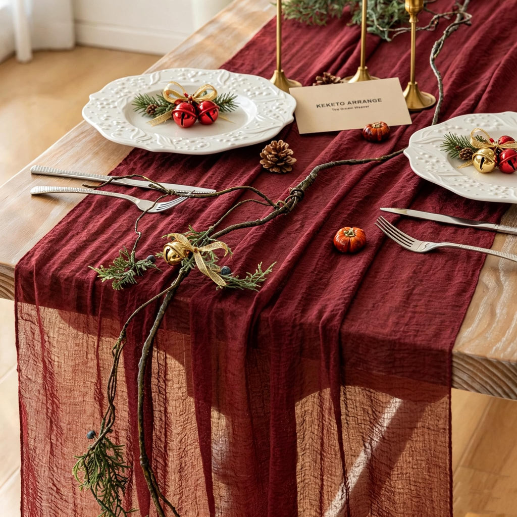 Sage Green Cheesecloth Table Runner 120 Inches Fall Party Home Decorations