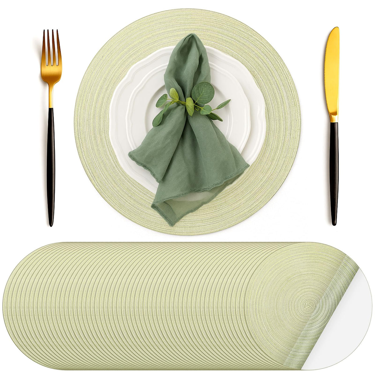 Geosar Disposable Paper Placemat Cotton Woven Look 13''