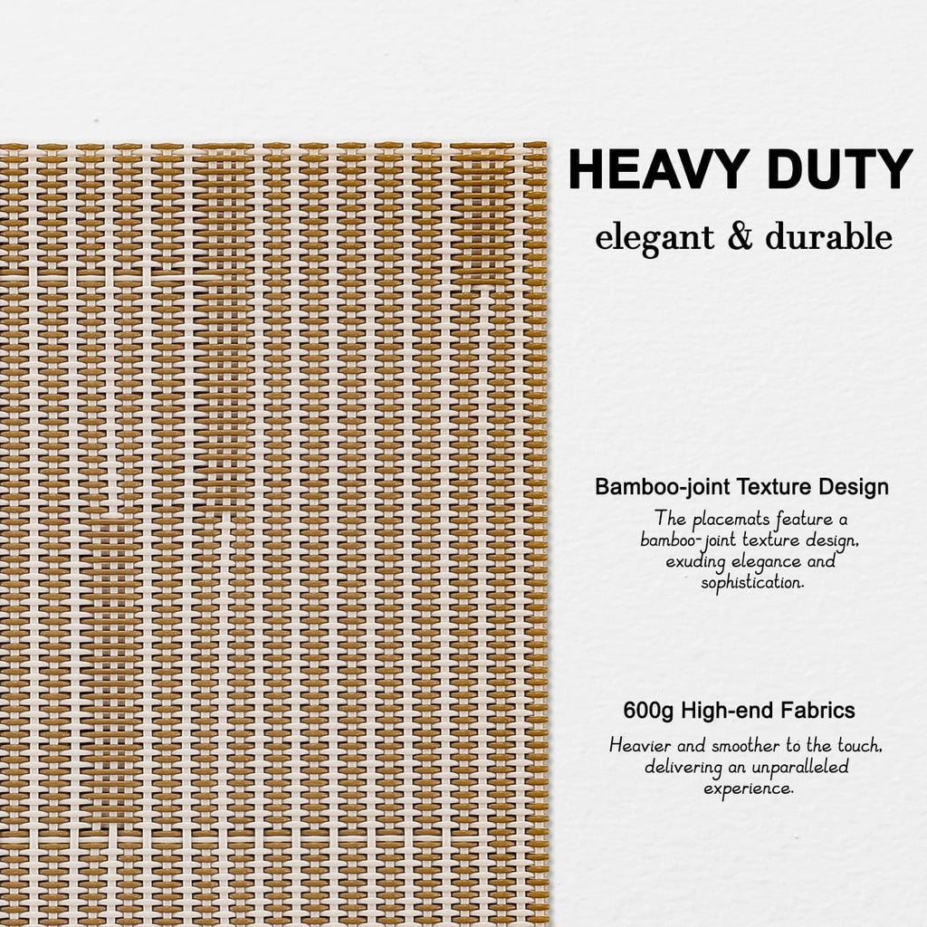 Placemats Set of 8, Vinyl Woven Heat-Resistant Place Mats