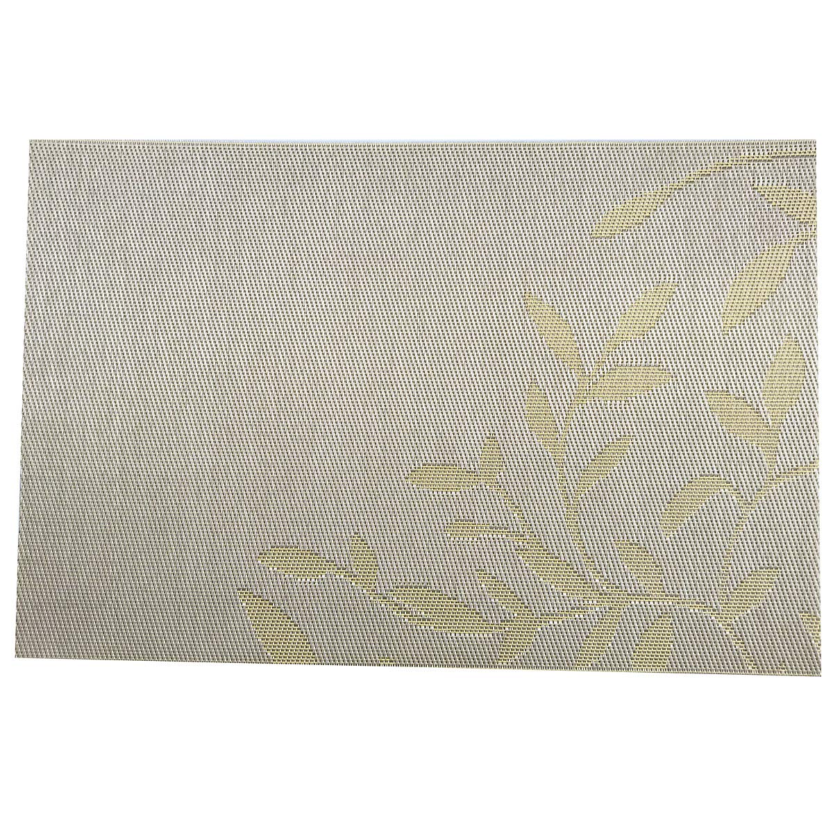 Place Mats PVC Set of 6, Table Placemats Set of 6 PVC Woven Vinyl Place Mats Table Mats Natural Color (6 pcs, Silver Tree)