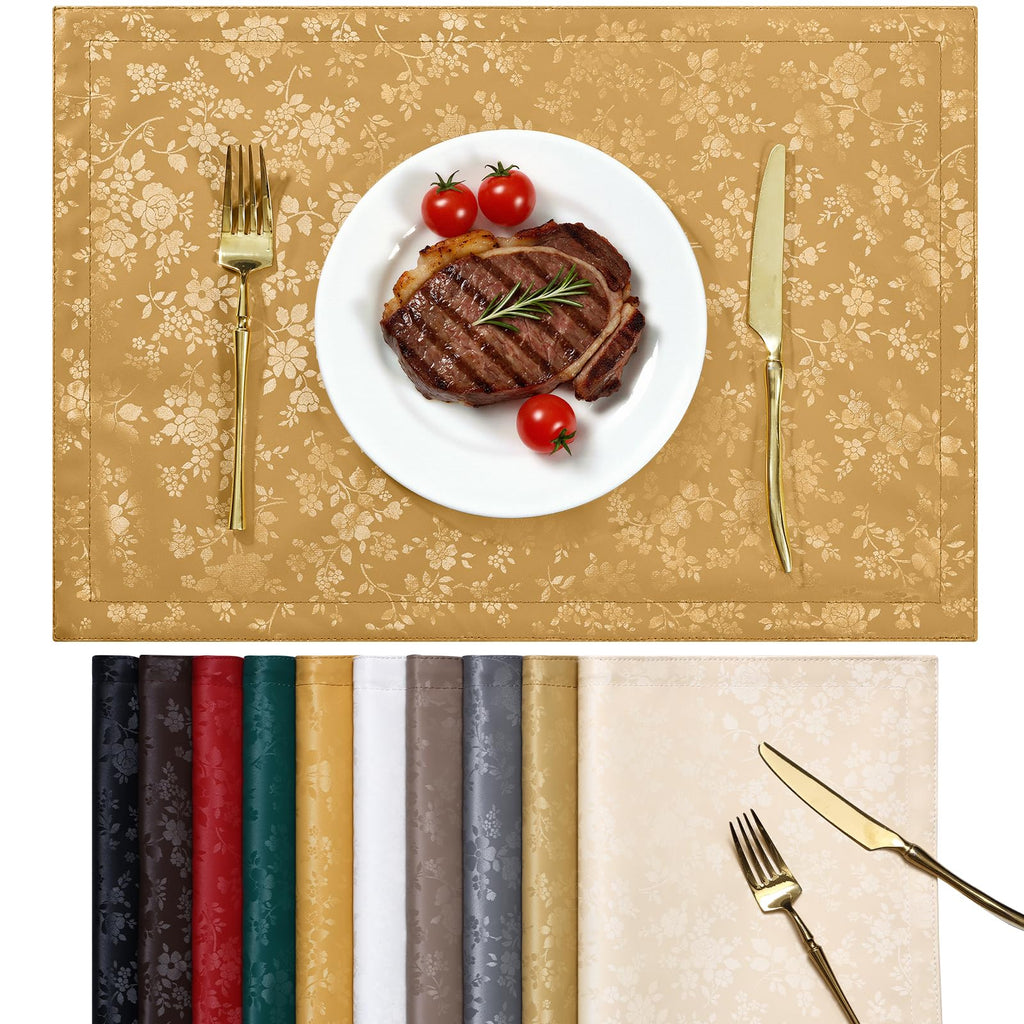 Smiry Rectangle Place Mats, Waterproof Heavy Duty Vinyl Placemats 6 Pack
