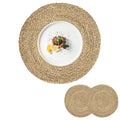 Woven Placemats Set of 6 Rattan Placemats Rectangle Natural Placemats Wicker Heavy Braided Straw Placemat Farmhouse Square Plates Place mats for Indoor/Outdoor Patio Table 17.7'' X 11.8''