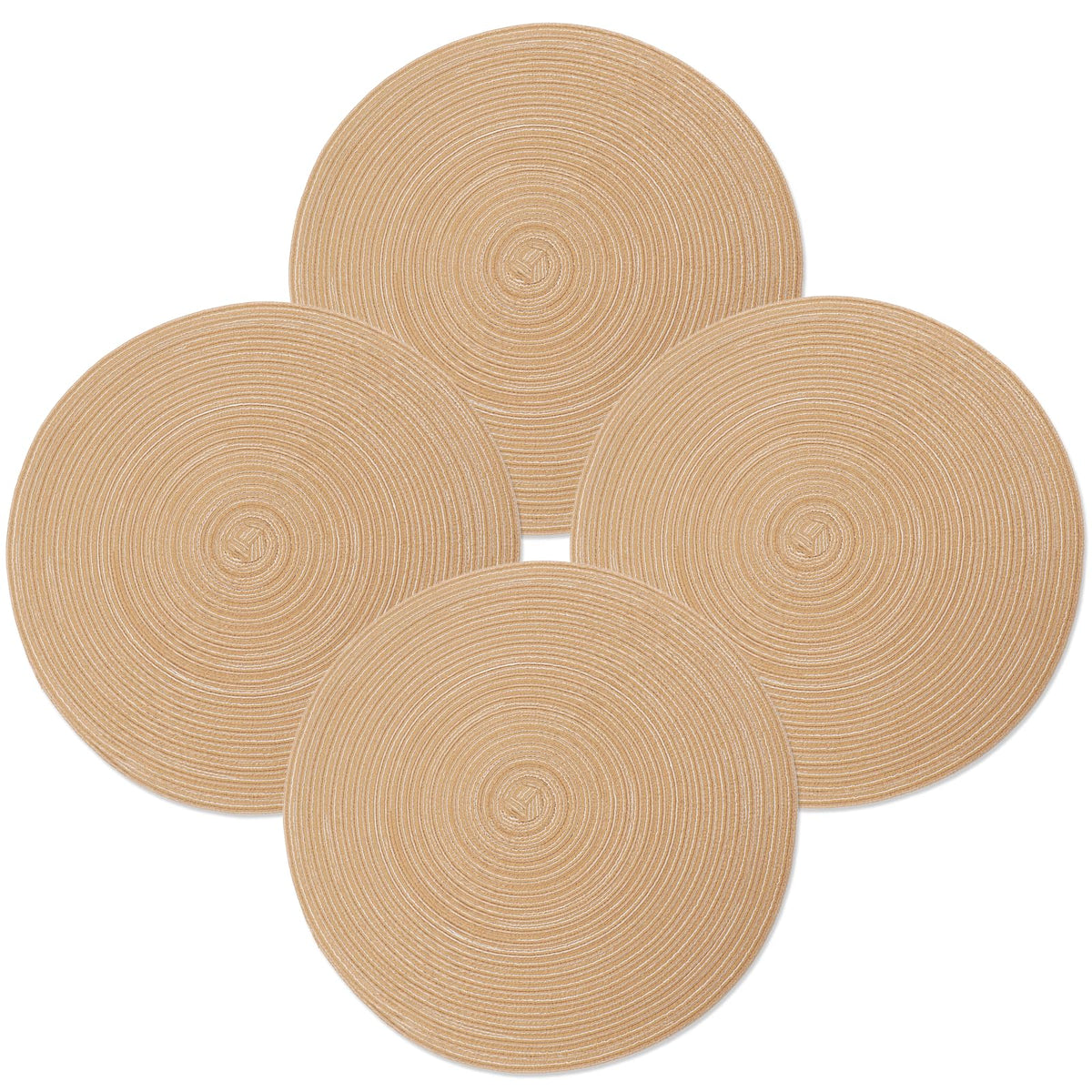 MIAOMIAO Round Placemats Set of 6 Braided Dining Table Kitchen Decor Mets