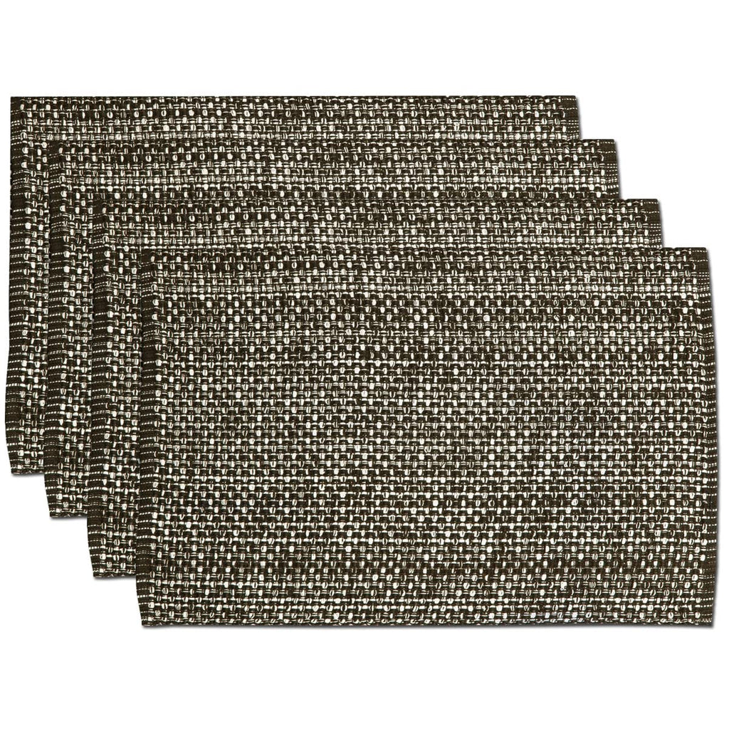 Sweet Home Collection 100% Cotton Placemats for Dining Room Rectangle Two Tone Woven Fabric 13" x 19" Soft Durable Table Mat Set, Set of 4, Eggshell