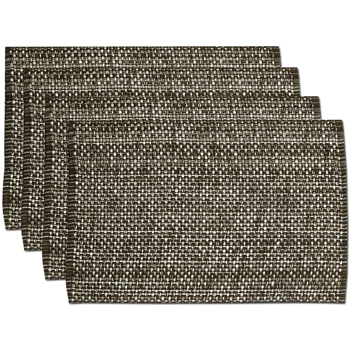 Sweet Home Collection 100% Cotton Placemats for Dining Room Rectangle Two Tone Woven Fabric 13" x 19" Soft Durable Table Mat Set, Set of 4, Eggshell