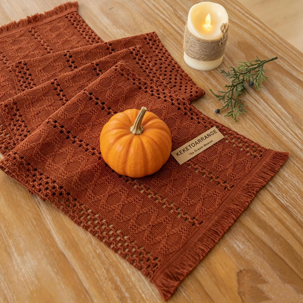 Keketoarrange Boho Macrame Table Runner 12x72 Inch