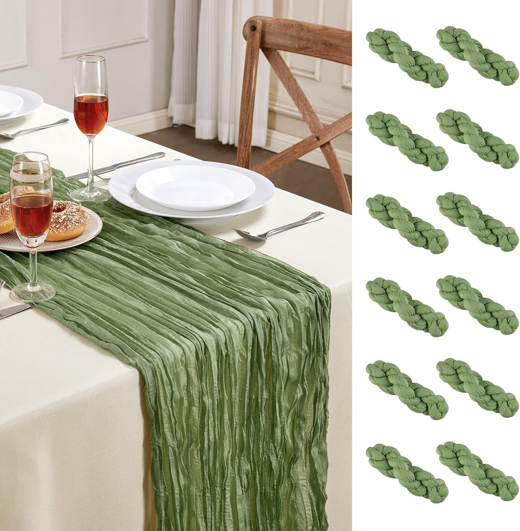 6 Pack White Cheesecloth Table Runner 35×120Inch Fall Boho Gauze Home Decor