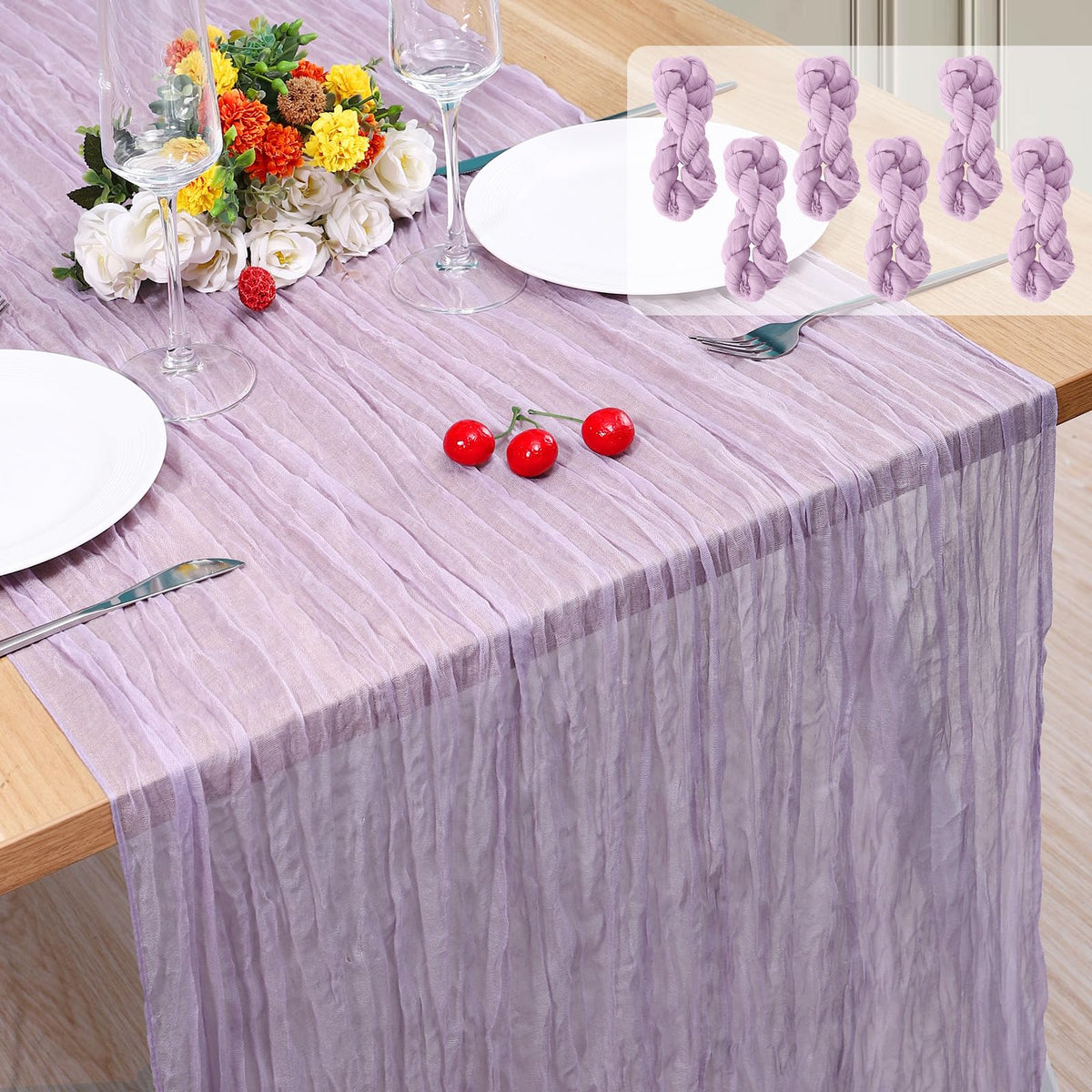 12 Pack Cheesecloth Table Runner, Runner Gauze Boho Wedding Decor Romantic Table Runner for Wedding Birthday Party(35" x 118") (Terracotta)