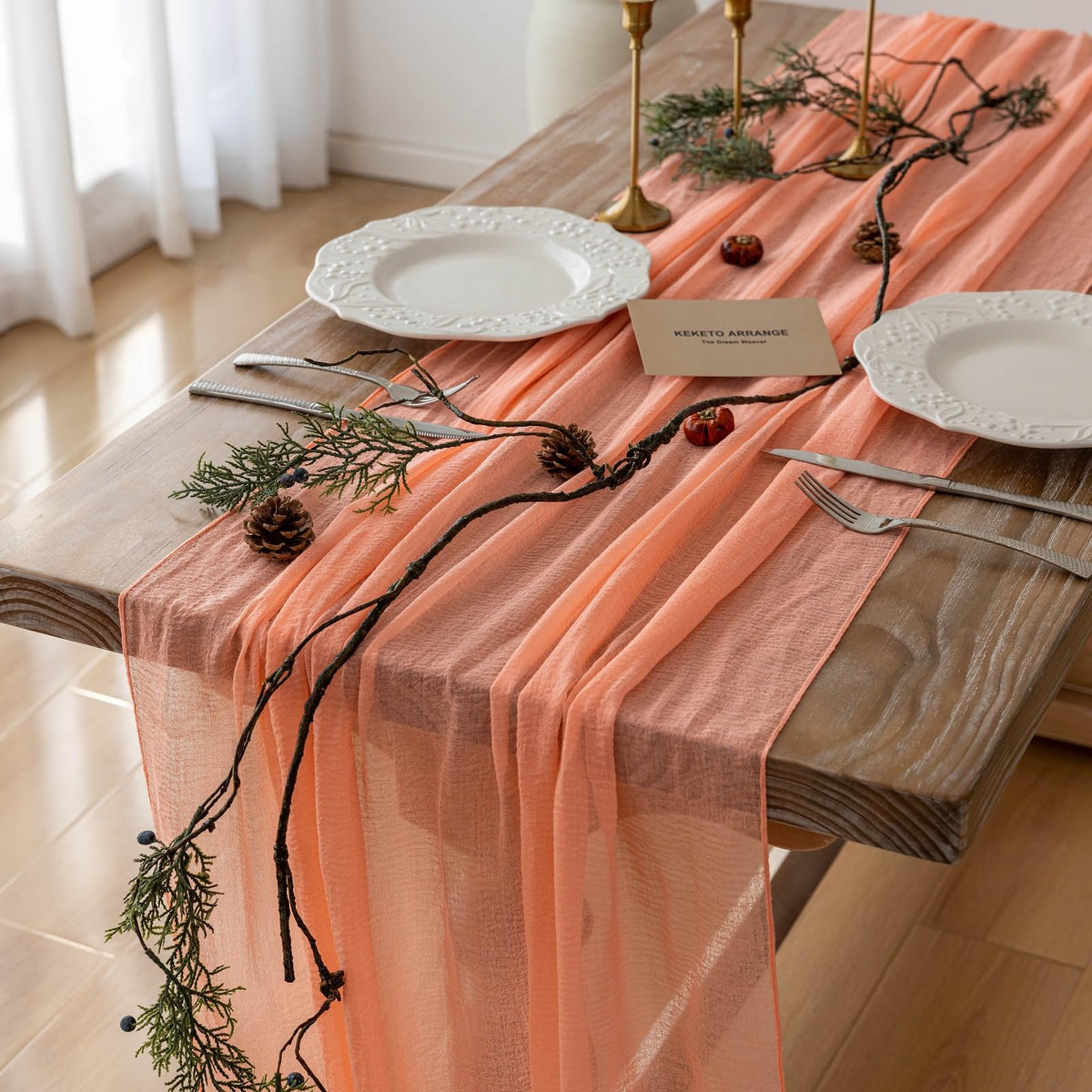 Sage Green Cheesecloth Table Runner 120 Inches Fall Party Home Decorations