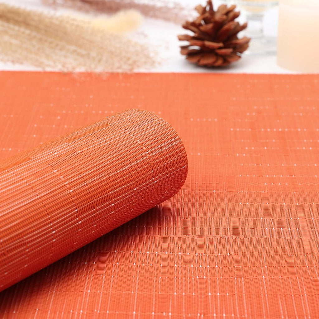 Myir JUN Orange Placemats Set of 8 for Dining Table Thanksgiving Placemats