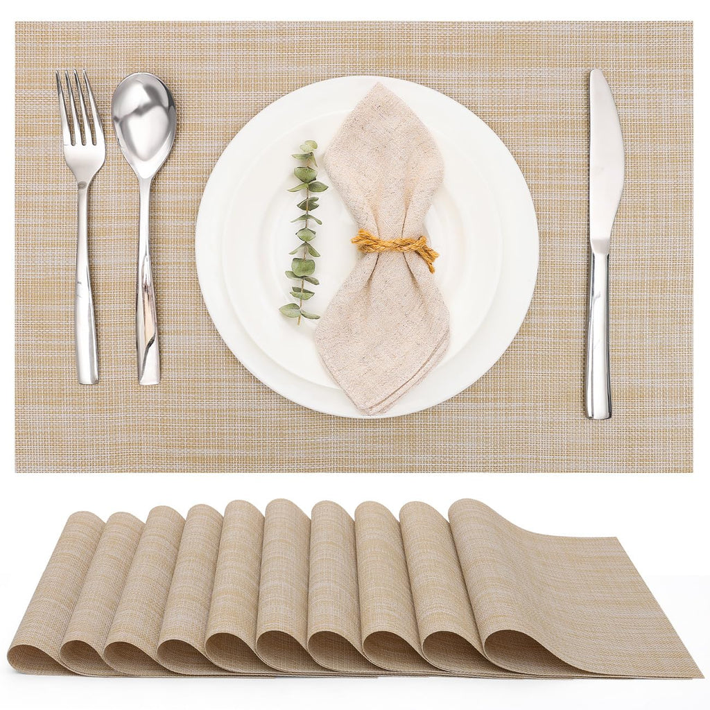 Myir JUN Orange Placemats Set of 8 for Dining Table Thanksgiving Placemats