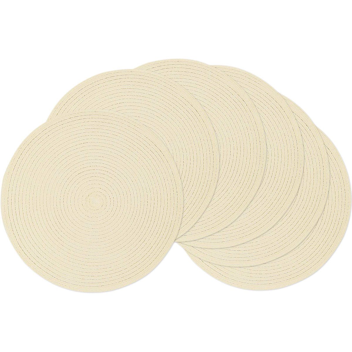 SHACOS Round Braided Placemats Set of 4 Dining Table Placemats 15 inch Circle Place Mats Easy to Clean Table Mats Indoor Outdoor, Blue Gray