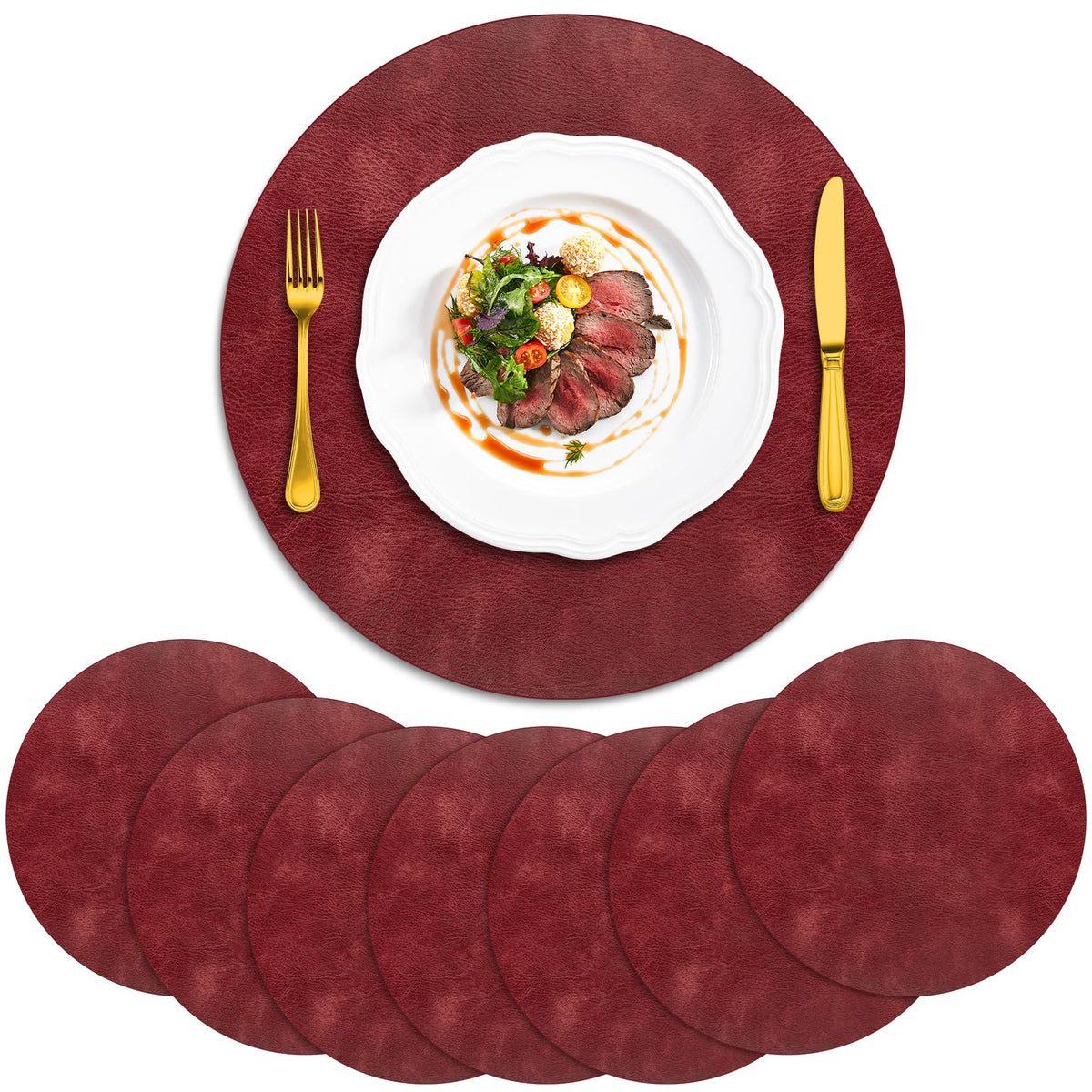 ADRIMER Placemats, Heat Resistant Oval Place Mats Set of 4 Easy to Clean