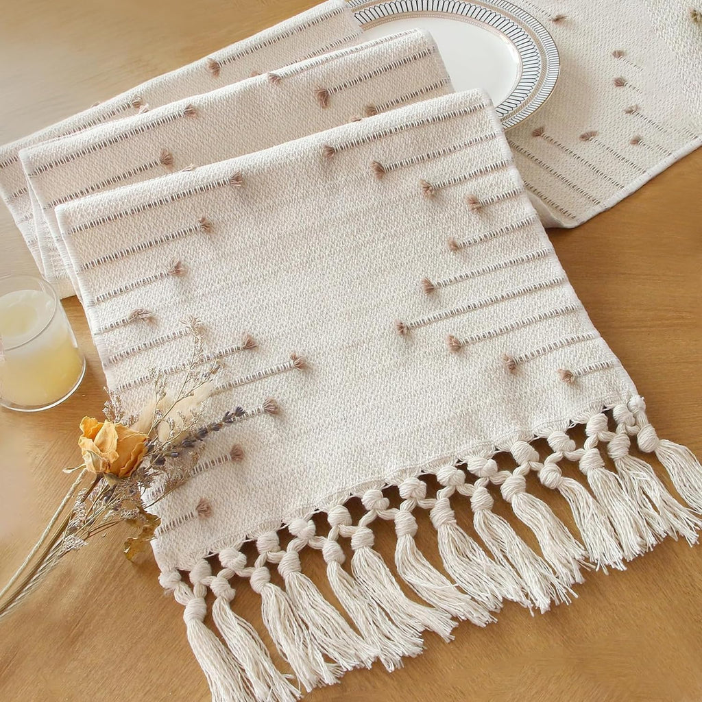 FEXIA Boho Table Runner for Fall Home Decor 12x108 Rustic with Tassels