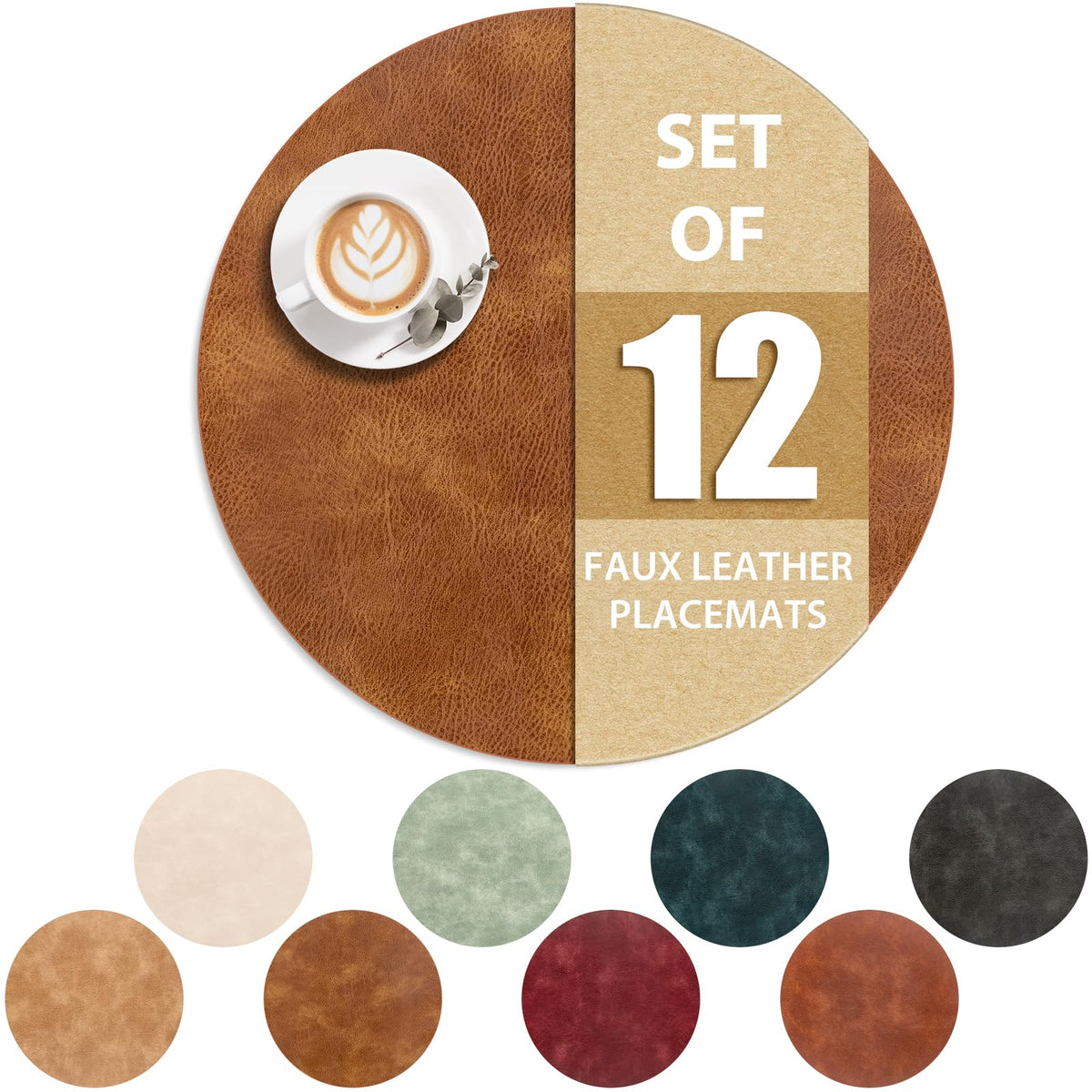 ADRIMER Placemats, Heat Resistant Oval Place Mats Set of 4 Easy to Clean