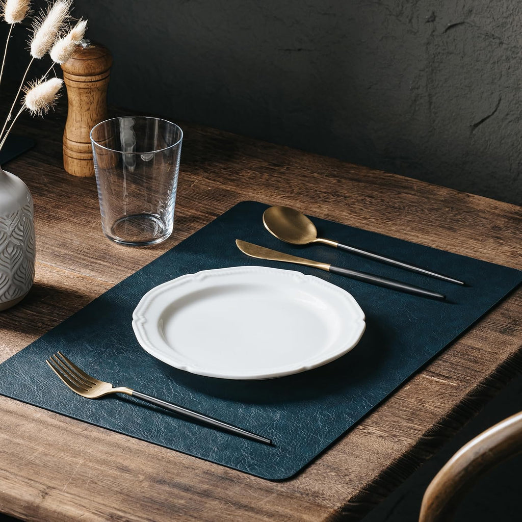 DOLOPL Placemats Set of 8, Reversible Dual-Color Faux Leather Place Mats
