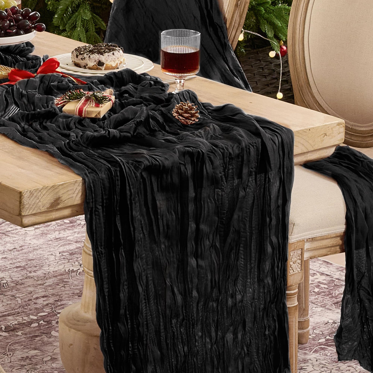 6 Pack Beige Cheese Cloth Table Runner Boho Rustic Gauze 120 Inch